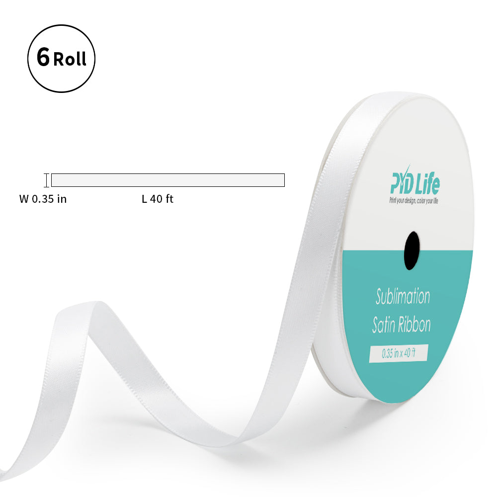 Sublimation Satin Ribbon for Gift Wrapping 3/8 Inch *40 ft 6 Rolls