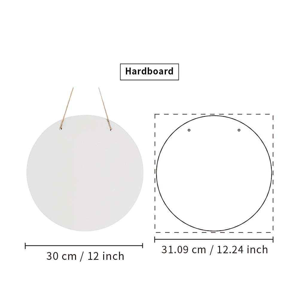 Wholesale 12 inch Sublimation Hanging Frames MDF White Door Hanger Signs Round 6 Pack & 24 Pack & 48 Pack(Shipping from China)