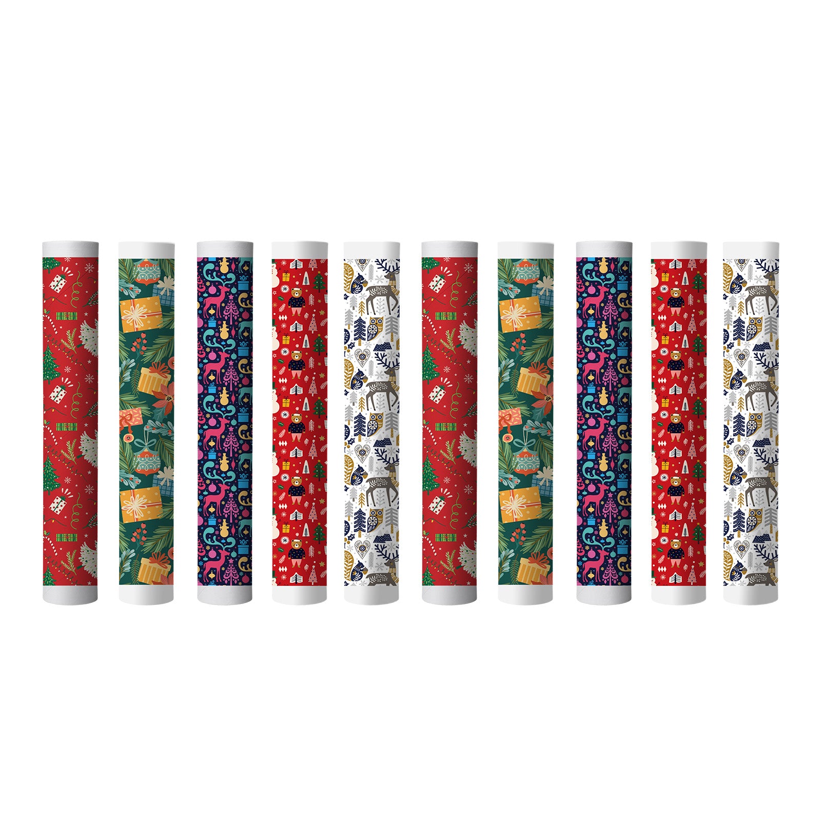 Wholesale Christmas Wrapping Paper Roll Sheets Christmas 15.7 in x 40 ft for Christmas Gifts Packing,Sublimation Transfer Paper for Sublimation Blanks,5 Design Options,10 rolls mix