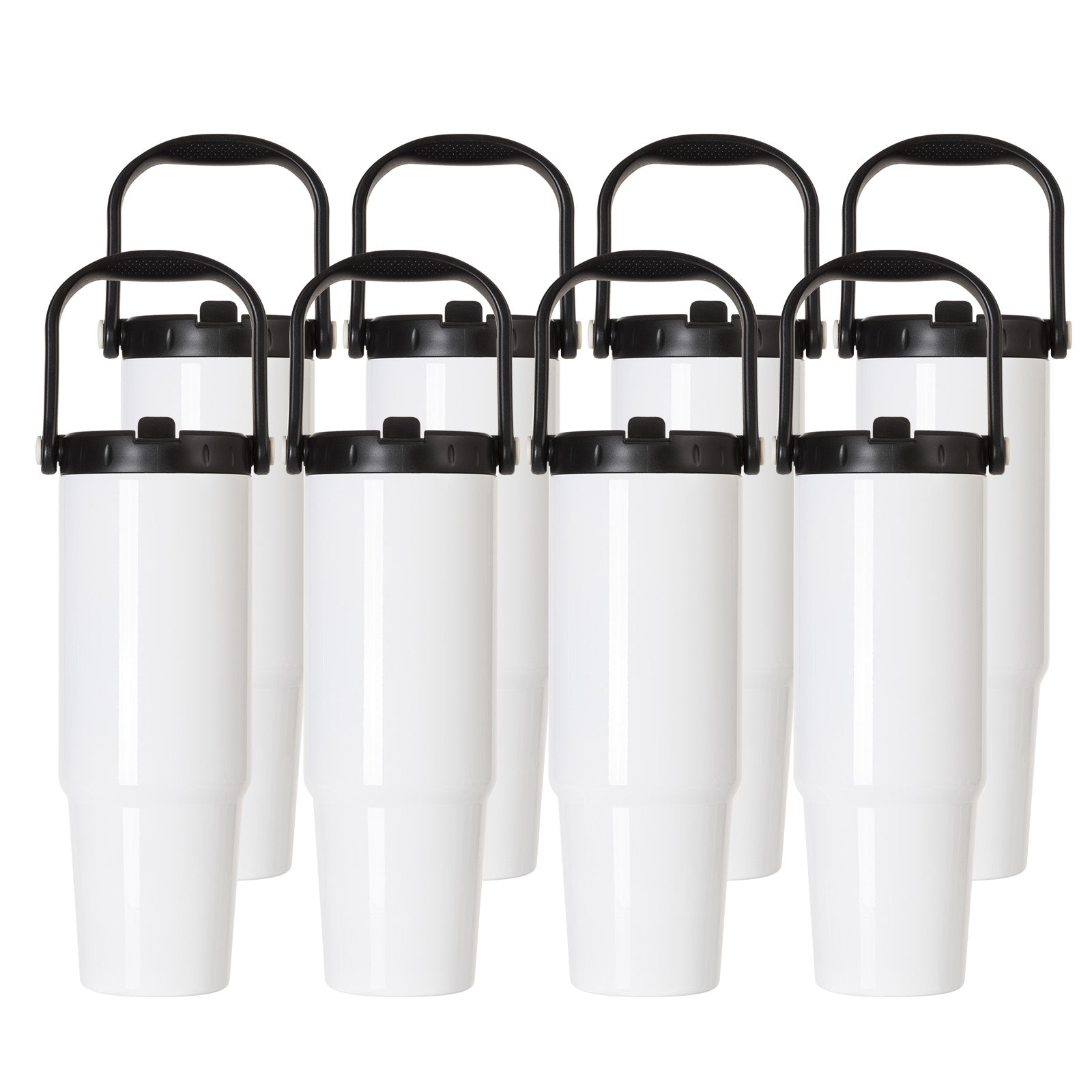 Wholesale Sublimation Adventure Tumblers White With Large Handle Cap and Straw 36 OZ 8 Pack & 24 Pack & 48 Pack