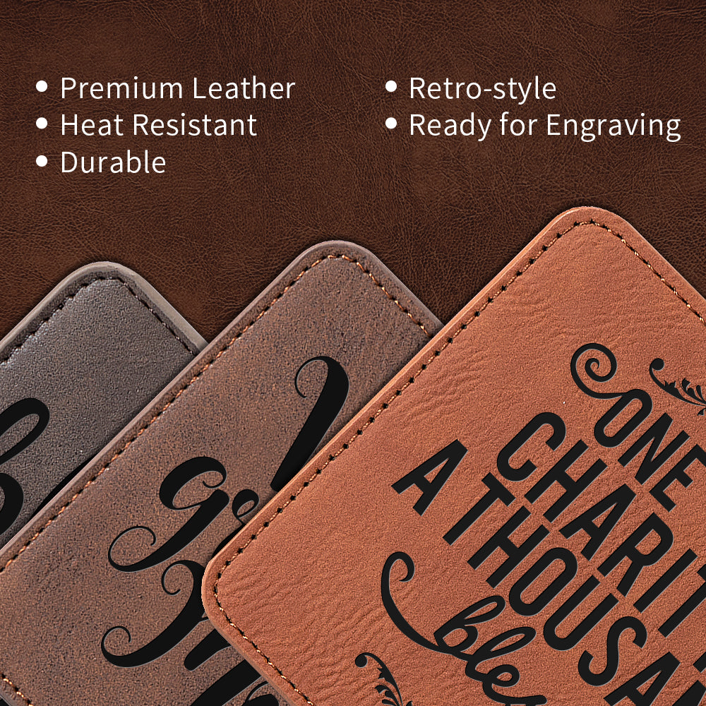 Craft Blanks Leather Coasters Square & Round 3.9" x 3.9" 8 Pack (6 color options)