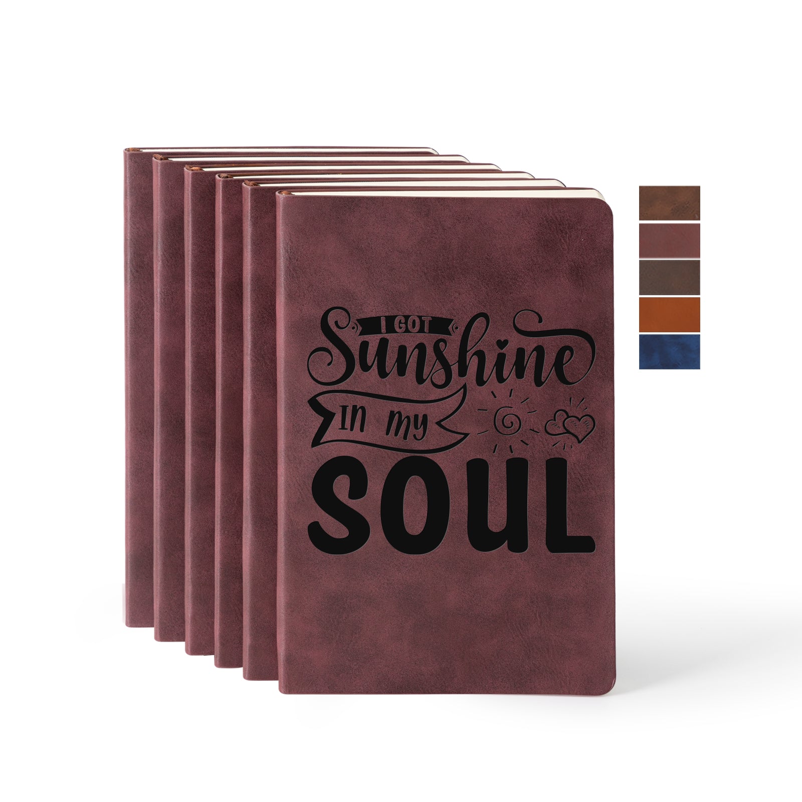 Leather Notebooks A5 Journal Lined Blanks 5.8" x 8.3" 200 Pages(4 color options) 6 Pack & 12 Pack