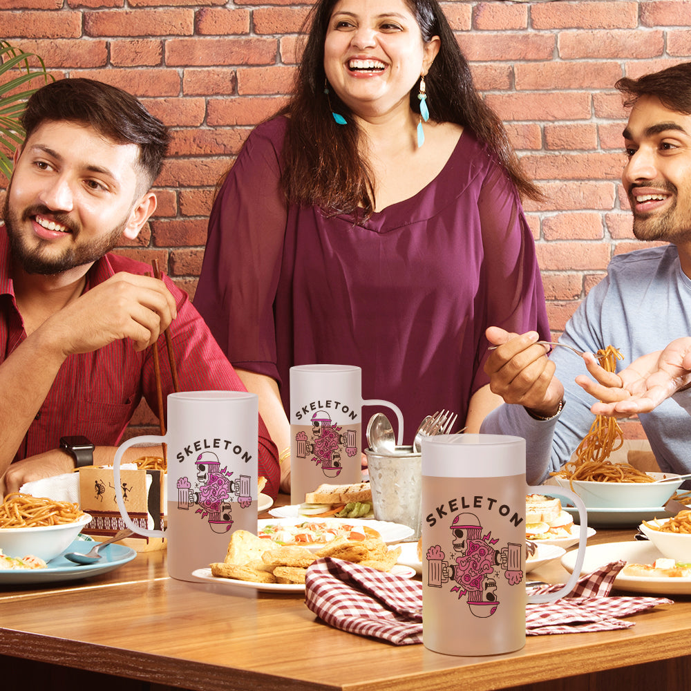 Wholesale 22 OZ Sublimation Glass Beer Mugs Bulk Frosted White 8 Pack