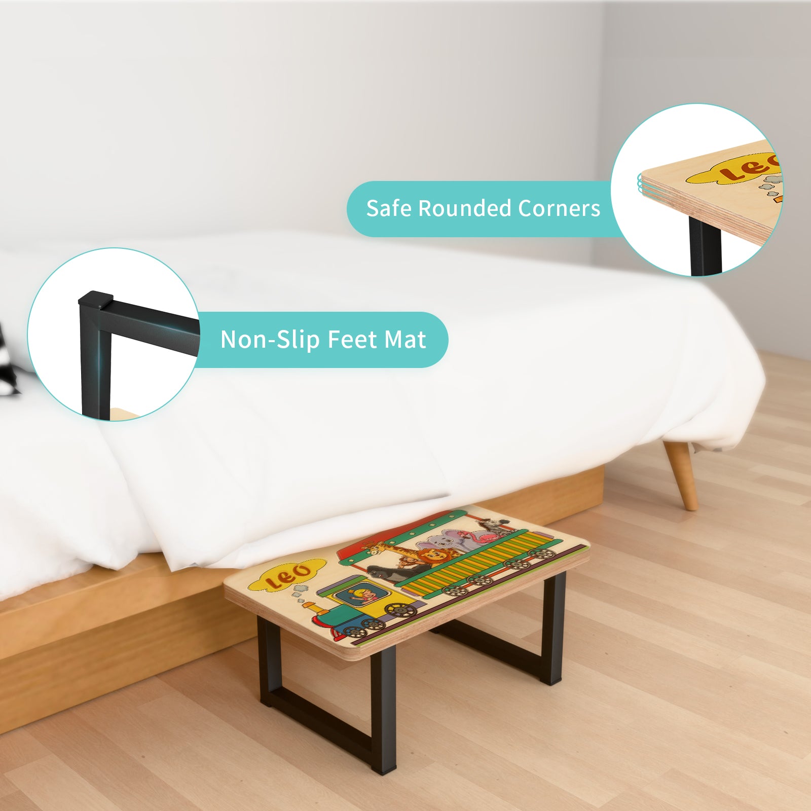 Wholesale Sublimation Wooden Step Stools Blanks 15.7" x 9" x 6.6" for Adults Kids Bedroom Bathroom 4 Pack