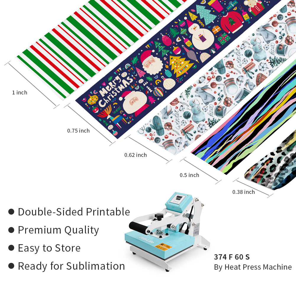 Sublimation Satin Ribbon for Gift Wrapping 3/8 Inch *40 ft 6 Rolls