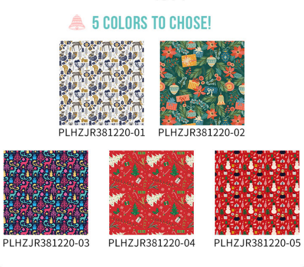 Wholesale Christmas Wrapping Paper Roll Sheets Christmas 15.7 in x 40 ft for Christmas Gifts Packing,Sublimation Transfer Paper for Sublimation Blanks,5 Design Options,10 rolls mix