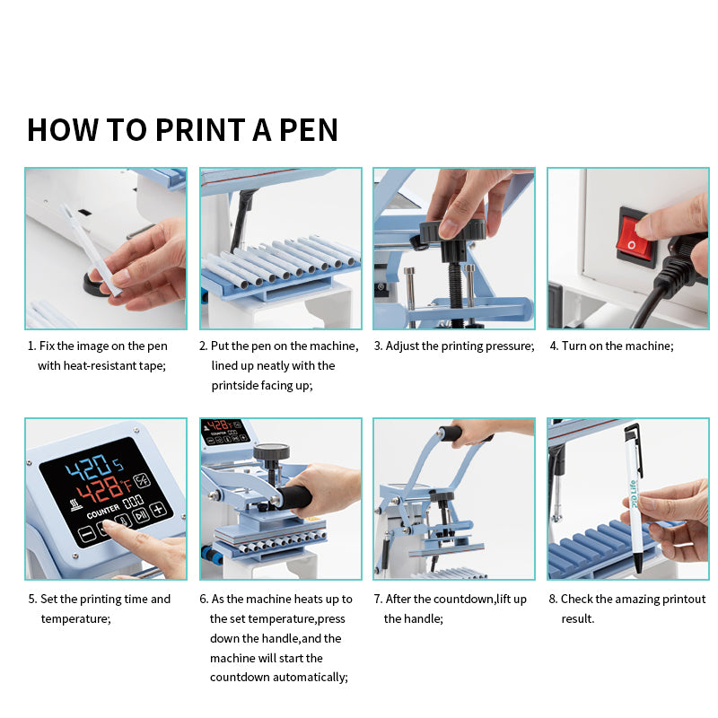Pen Heat Press Attachment for Making Pens Sublimation,Pen Heater Replacement Heating Element for Blue Combo Heat Press Machine