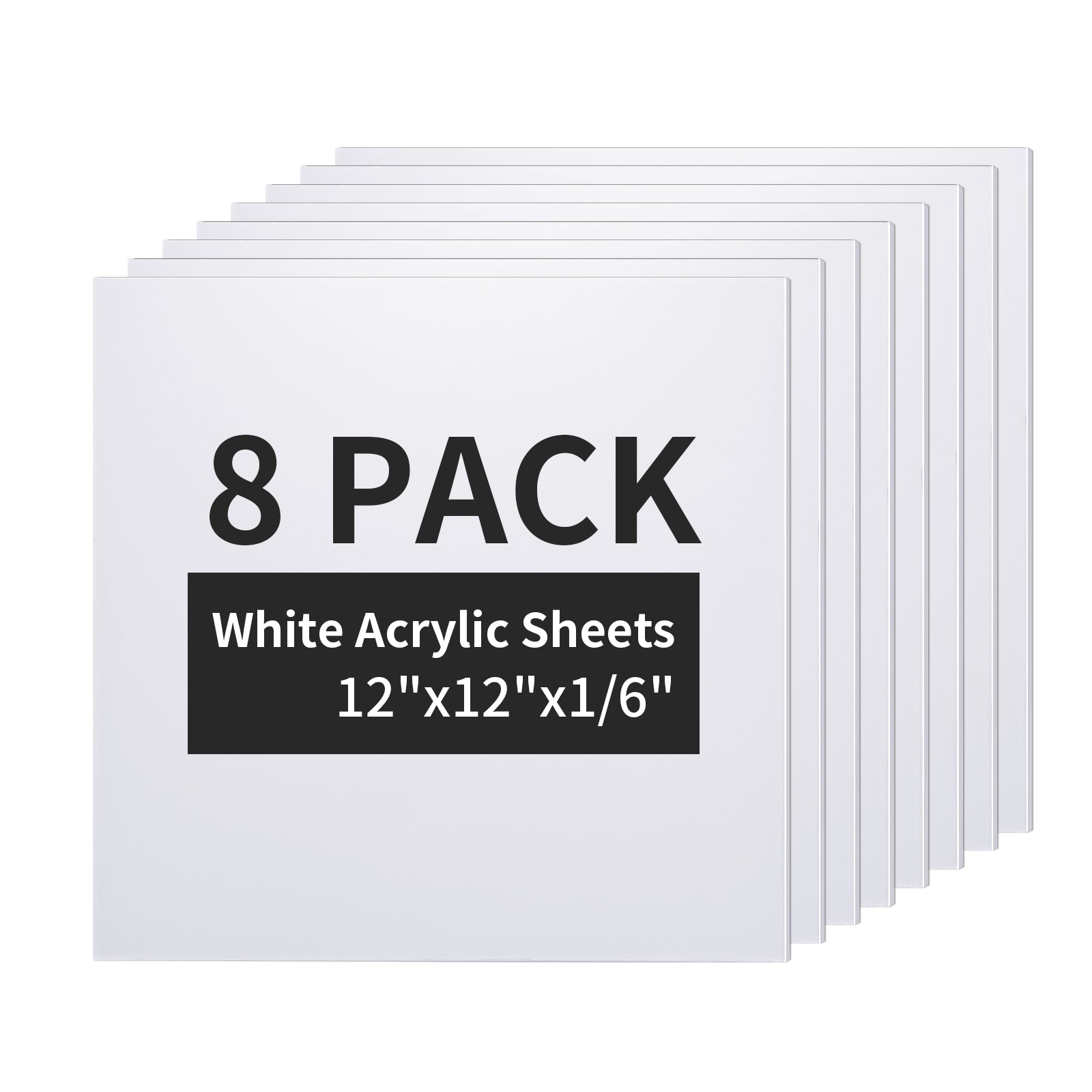 Wholesale Sublimation Acrylic Sheets Blanks 12" x 12",1/6" Thick(4 mm) Acrylic Boards for Laser Cutting Machine 8 Pack & 24 Pack & 48 Pack
