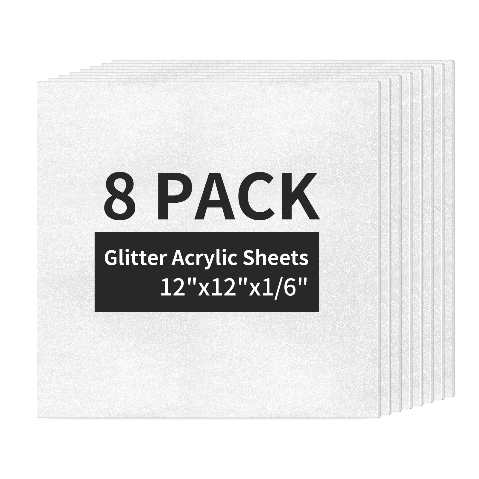 Wholesale Sublimation Acrylic Blanks Glitter Sheets 12" x 12",1/6" Thick(4 mm) for Laser Cutting Machine Bulk 24 Pack & 32 Pack & 48 Pack(Shipping from China)