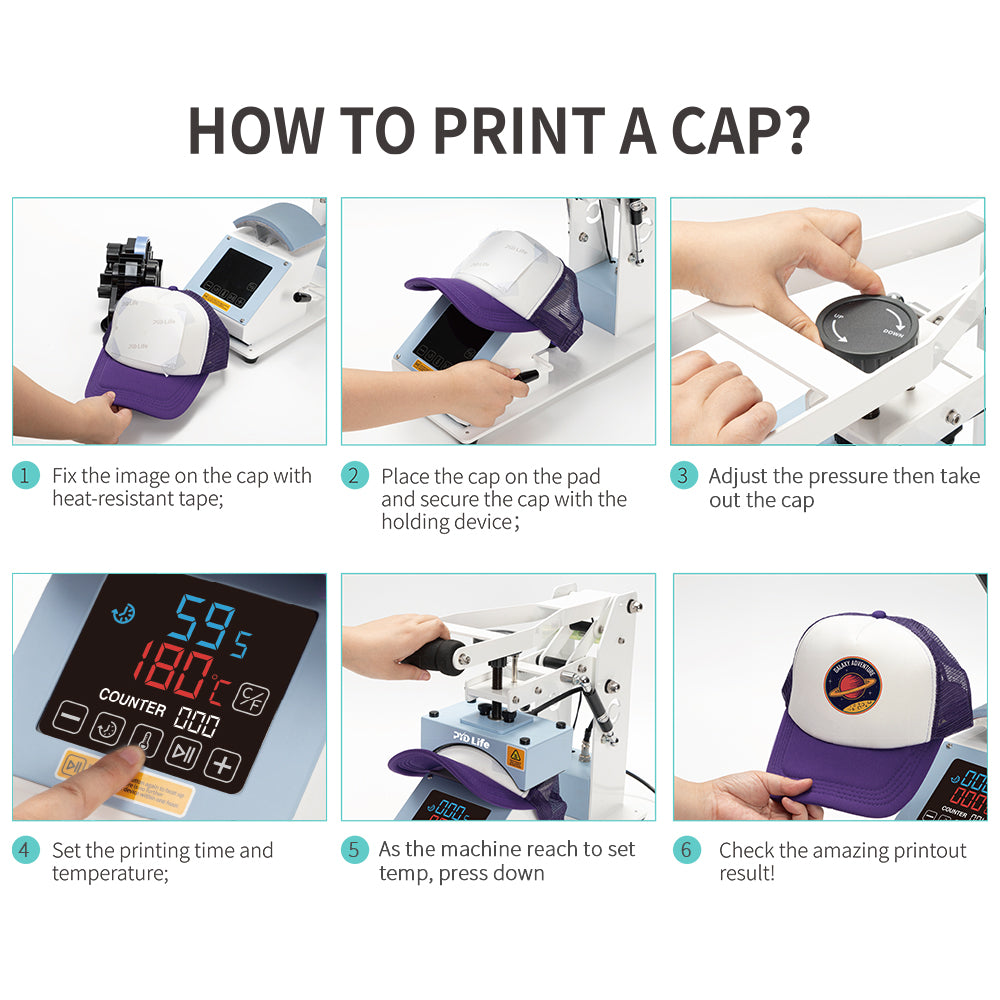 Cap Hat Heat Press Machine Pro for Sublimation Blanks DTF Vinyl Heat Transfer, Touch Screen Easy Control