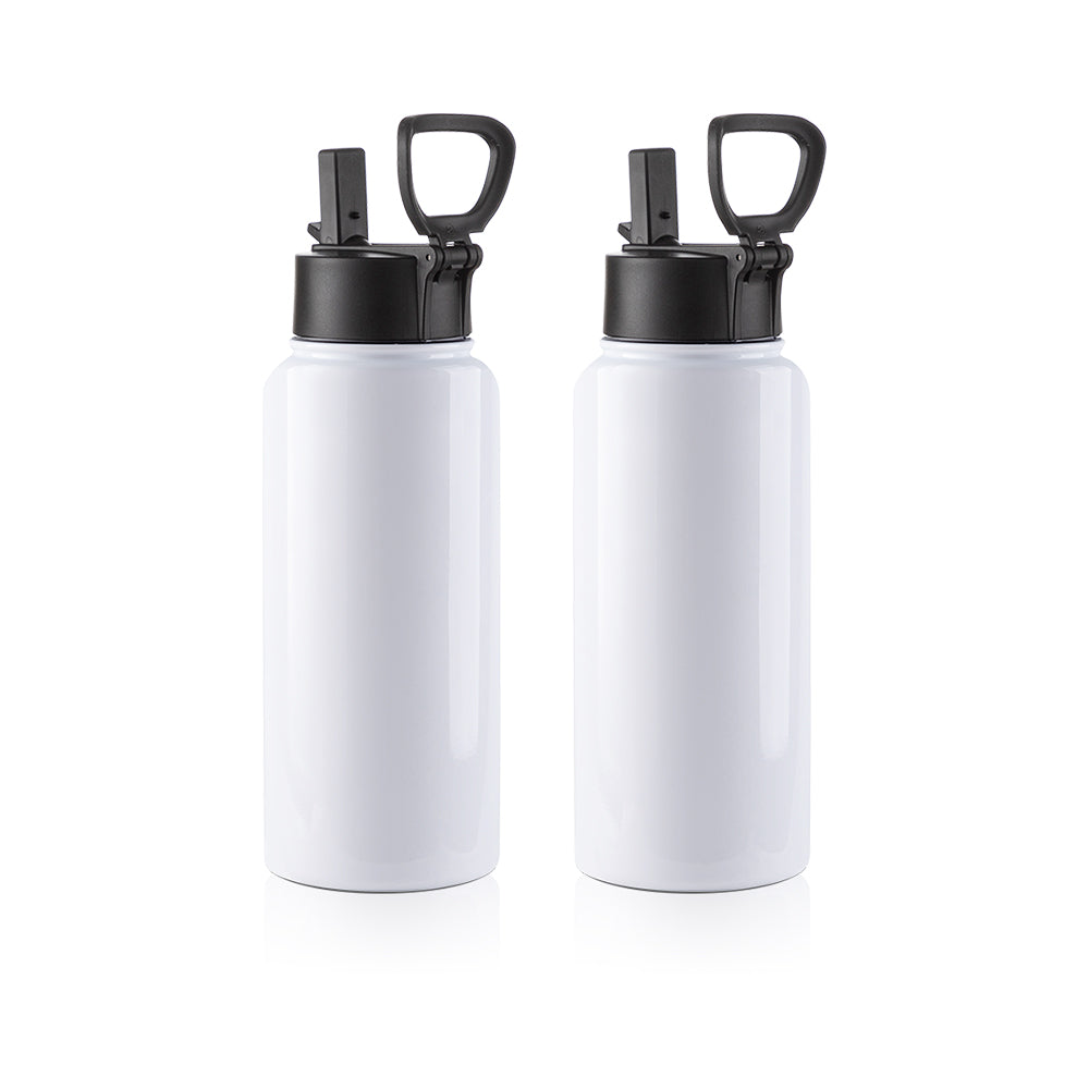 Wholesale 32 OZ Sublimation Sports Water Bottles Bulk with Wide Mouth Handle Cap and Straw 4 Pack & 25 Pack & 50 Pack