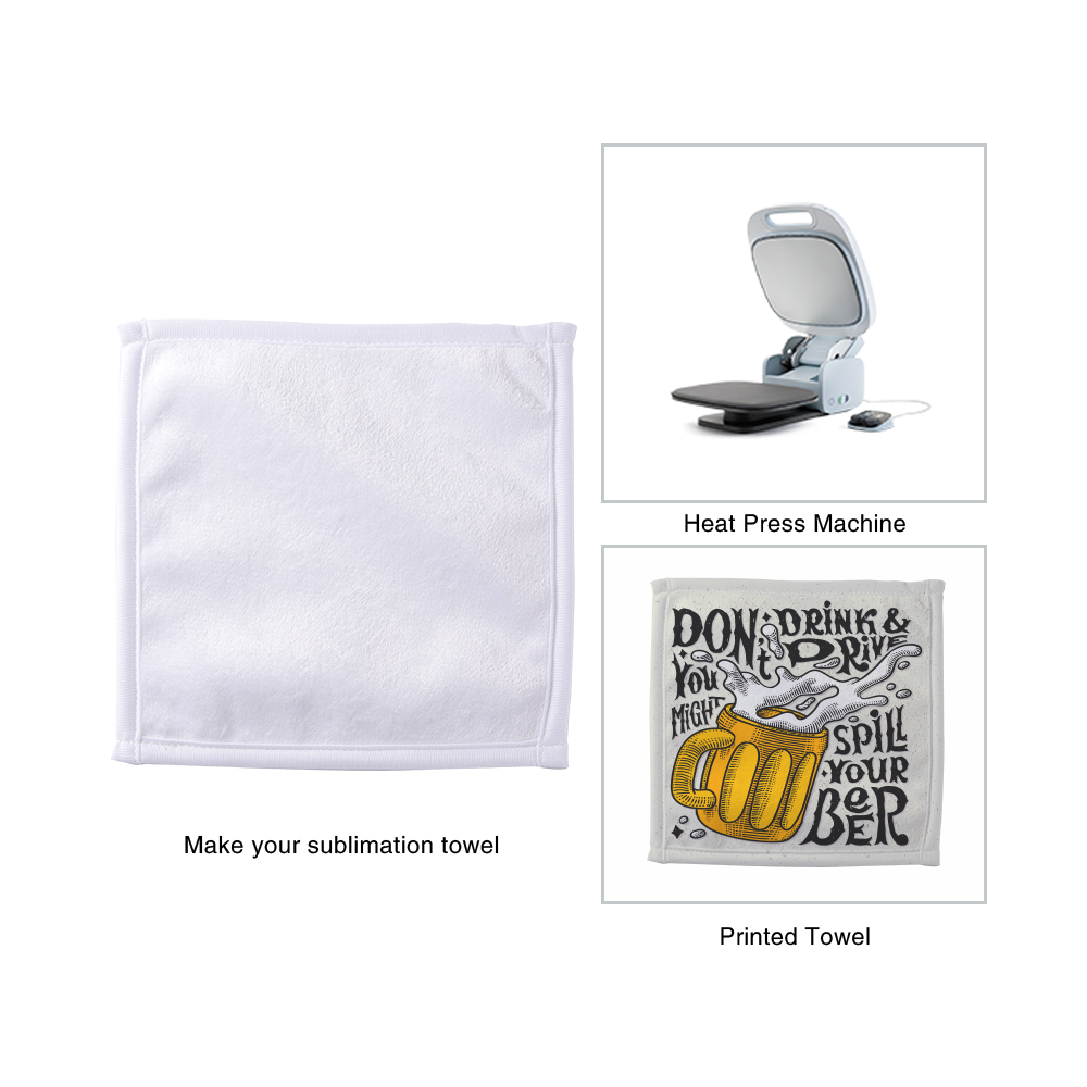 Wholesale Sublimation Square Handle Towel White 12 Inch 250 PCS
