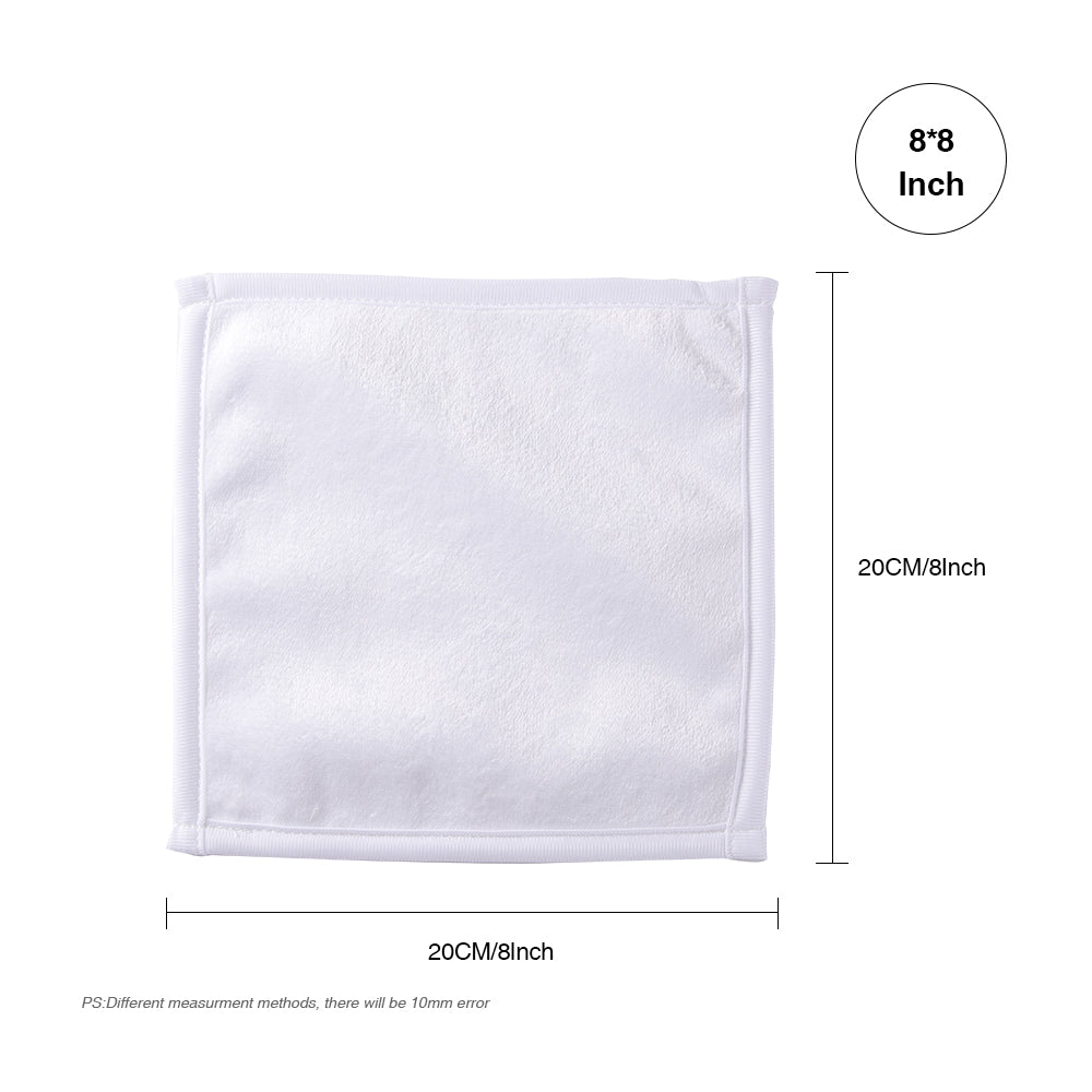 Wholesale 8 Inch Sublimation Square Kitchen Hand Towels Blanks White Bulk 24 Pack & 120 Pack & 240 Pack