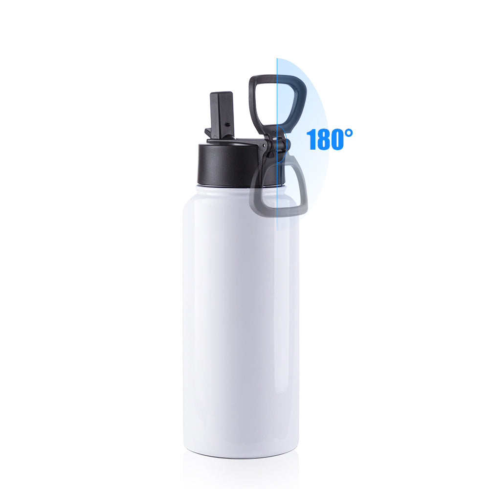 Wholesale 32 OZ Sublimation Sports Water Bottles Bulk with Wide Mouth Handle Cap and Straw 4 Pack & 25 Pack & 50 Pack