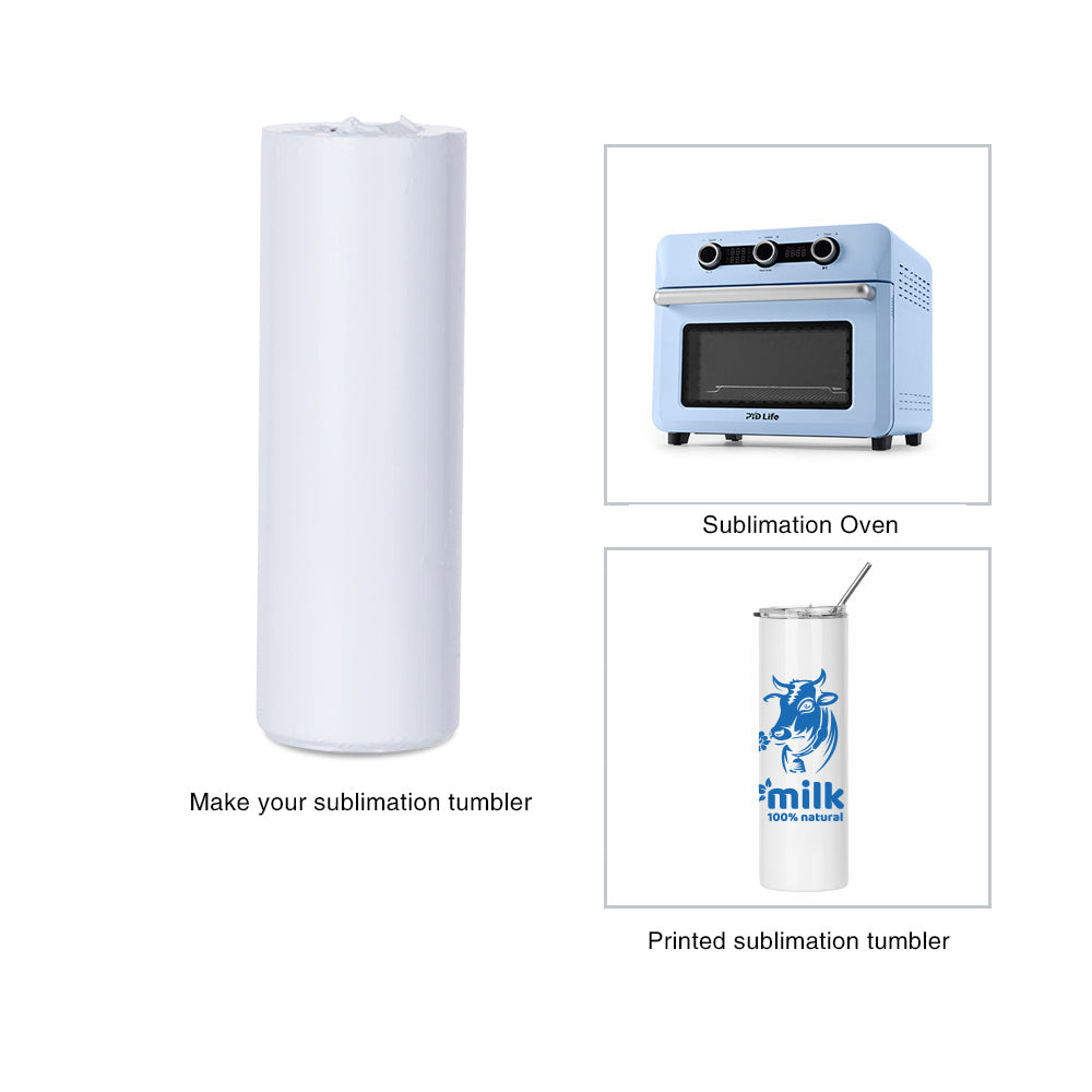 Wholesale 30 OZ Sublimation Skinny Straight Tumbler White With Metal Straw And Slide Lid 24 Pieces