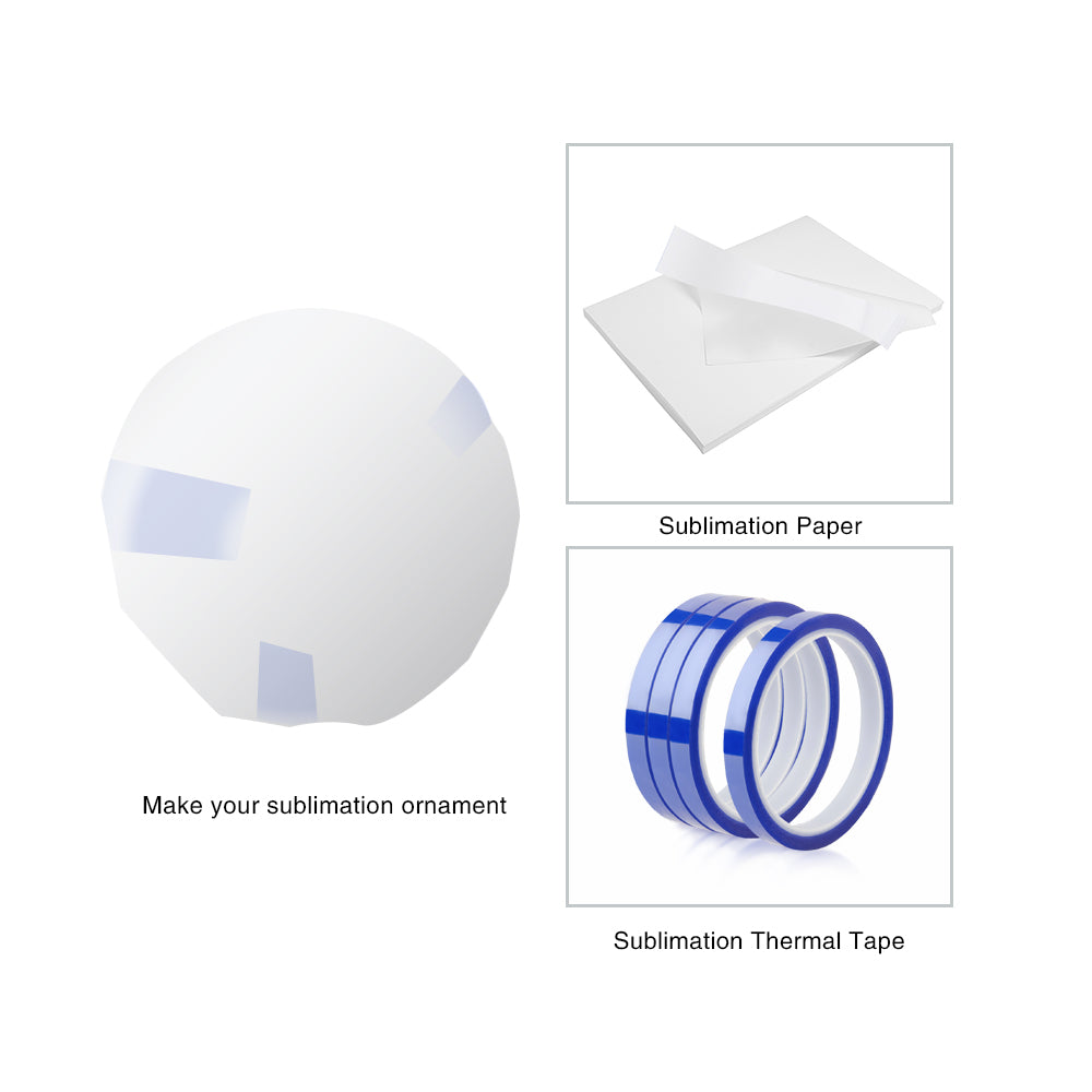 Wholesale 100 PCS Sublimation Ceramic Ornament Blanks with Gold String 2 Sides Printable Round for Easter Christmas Home Decor