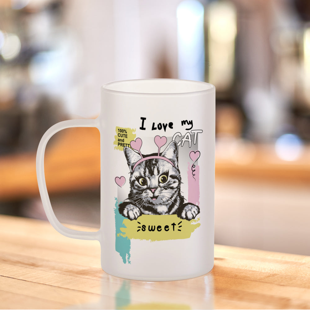 Wholesale 18 OZ Sublimation Glass Beer Mugs Frosted with Handle 8 Pack & 24 Pack & 48 Pack