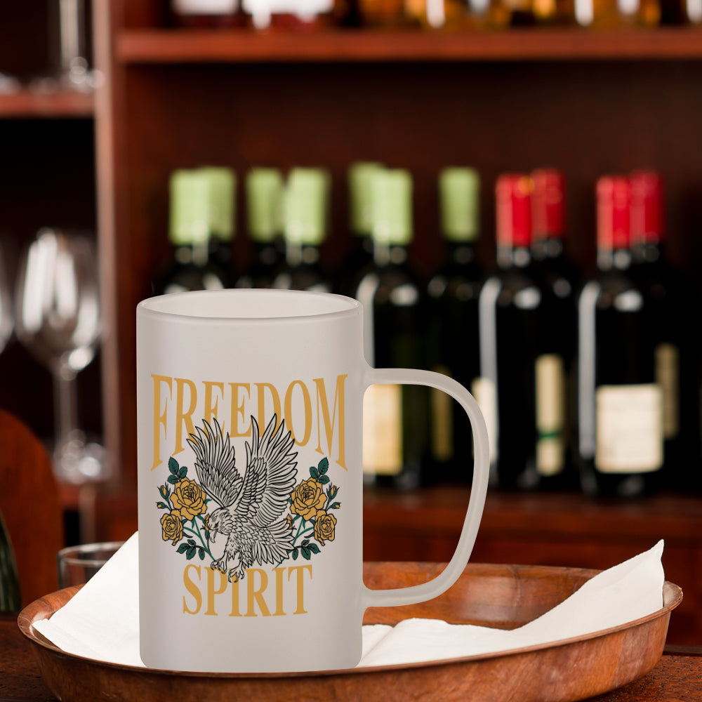 Wholesale 18 OZ Sublimation Glass Beer Mugs Frosted with Handle 8 Pack & 24 Pack & 48 Pack