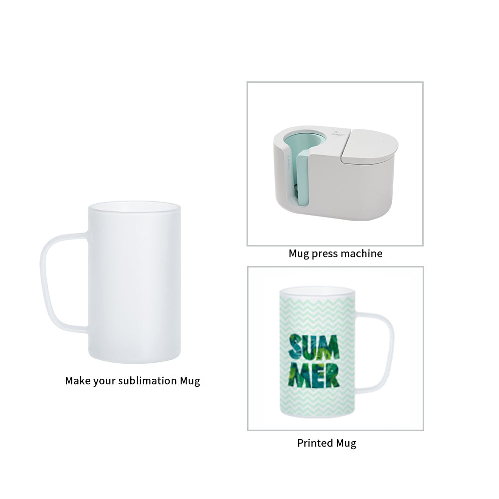 Wholesale 18 OZ Sublimation Glass Beer Mugs Frosted with Handle 8 Pack & 24 Pack & 48 Pack