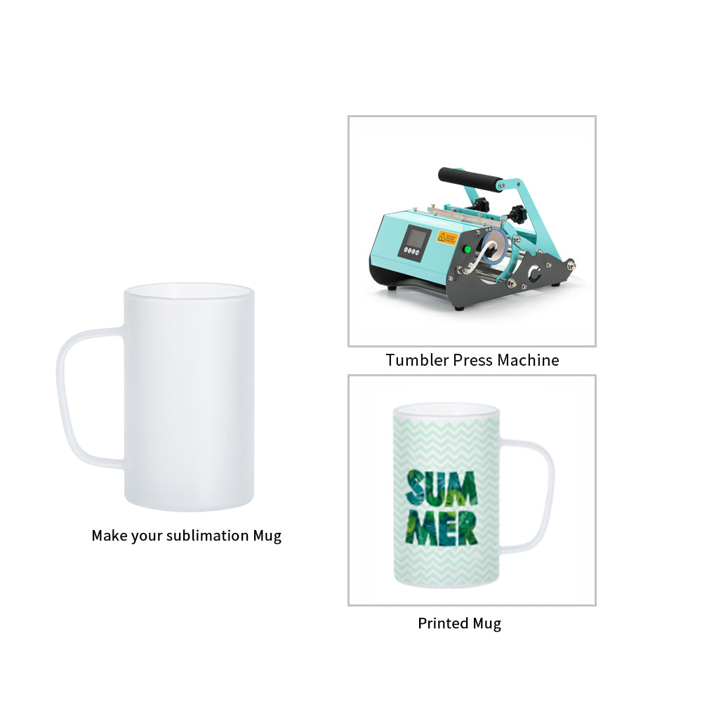 Wholesale 18 OZ Sublimation Glass Beer Mugs Frosted with Handle 8 Pack & 24 Pack & 48 Pack