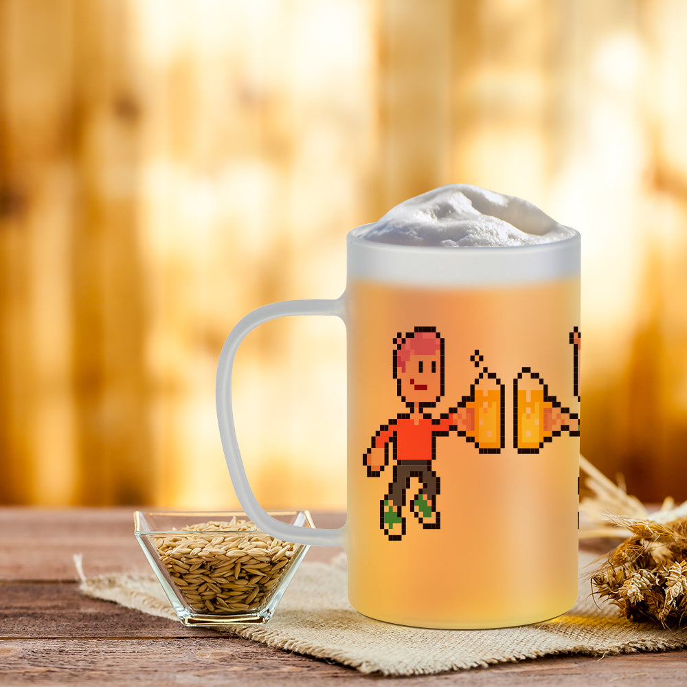 Wholesale 18 OZ Sublimation Glass Beer Mugs Frosted with Handle 8 Pack & 24 Pack & 48 Pack