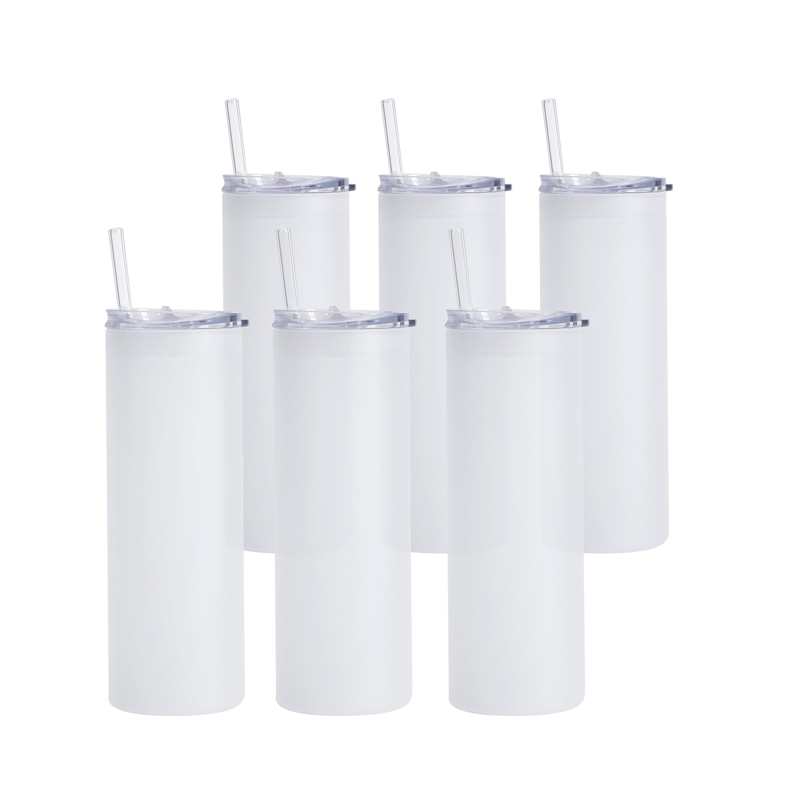 Sublimation Glass Blanks Skinny Tumblers Frosted 25 OZ 6 Pack