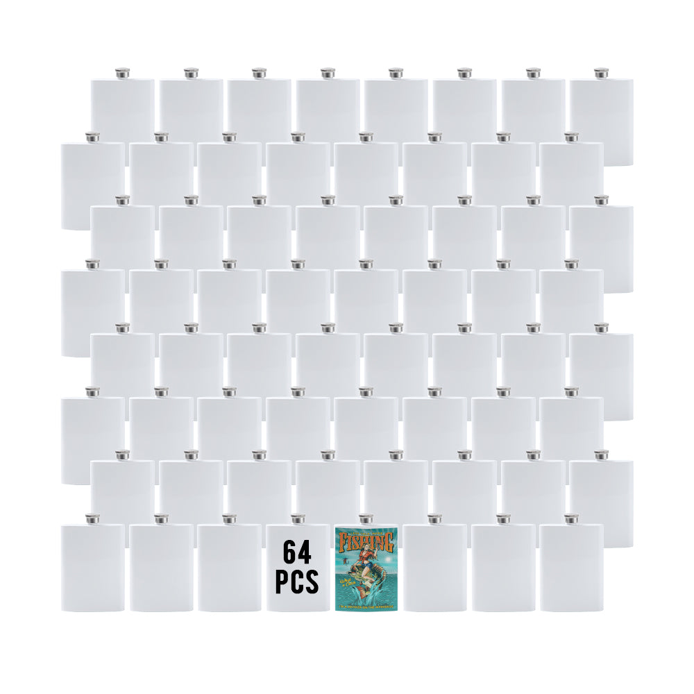 Wholesale 8 OZ Sublimation Stainless Steel Hip Flask Blanks for Liquor 64 Pack