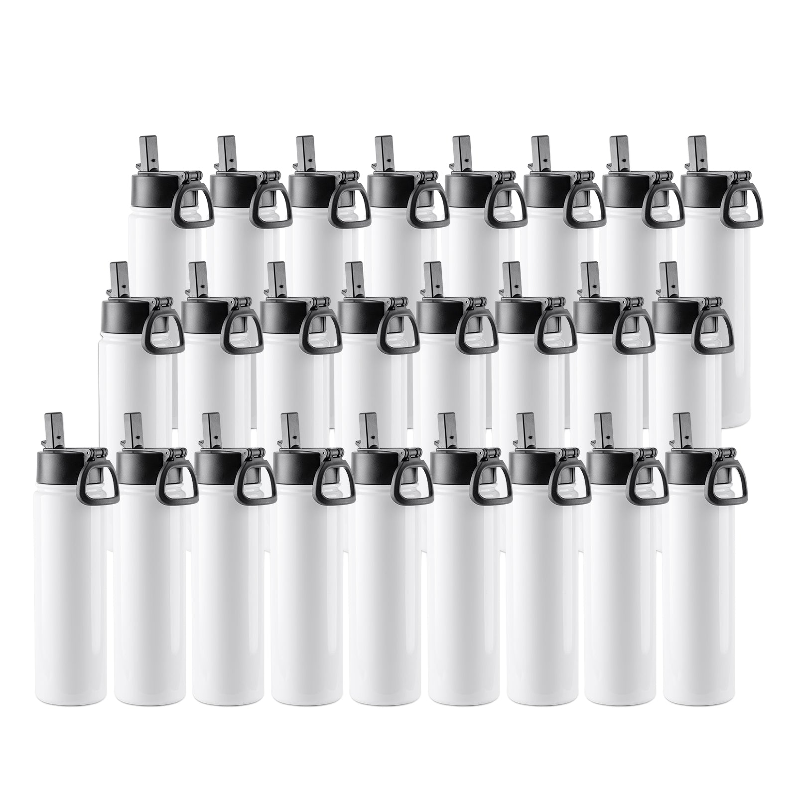 Wholesale 22 OZ Sublimation Water Bottles Bulk with Wide Mouth Handle Cap and Straw 8 Pack & 24 Pack & 48 Pack