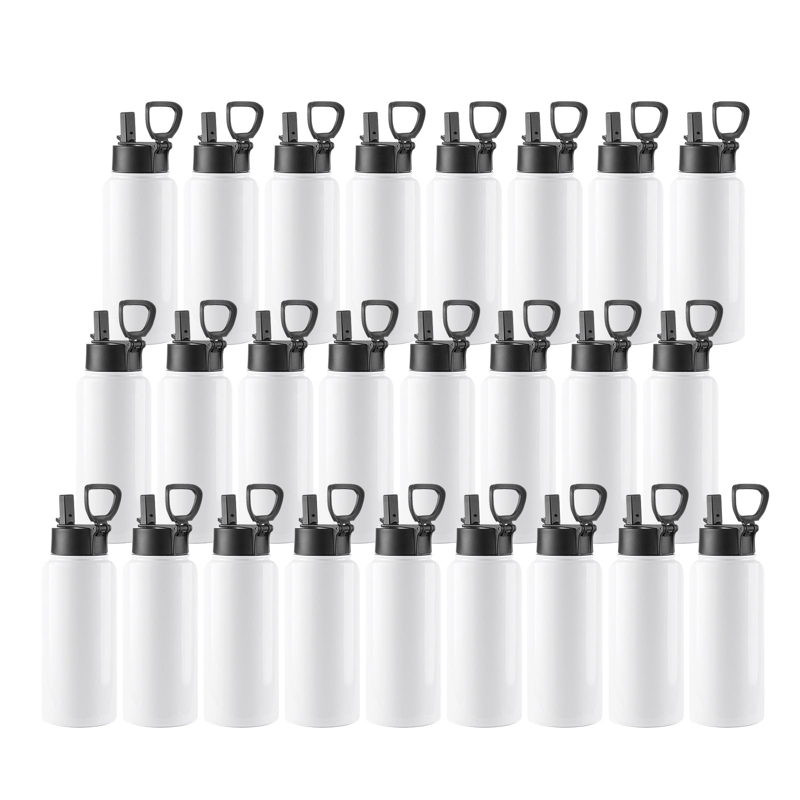 Wholesale 32 OZ Sublimation Sports Water Bottles Bulk with Wide Mouth Handle Cap and Straw 4 Pack & 25 Pack & 50 Pack