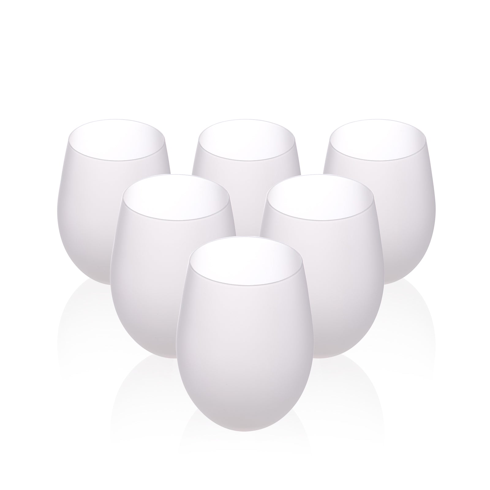 Sublimation Wine Cups Glossy White with Direct Drink Lid 12oz 6 Pack