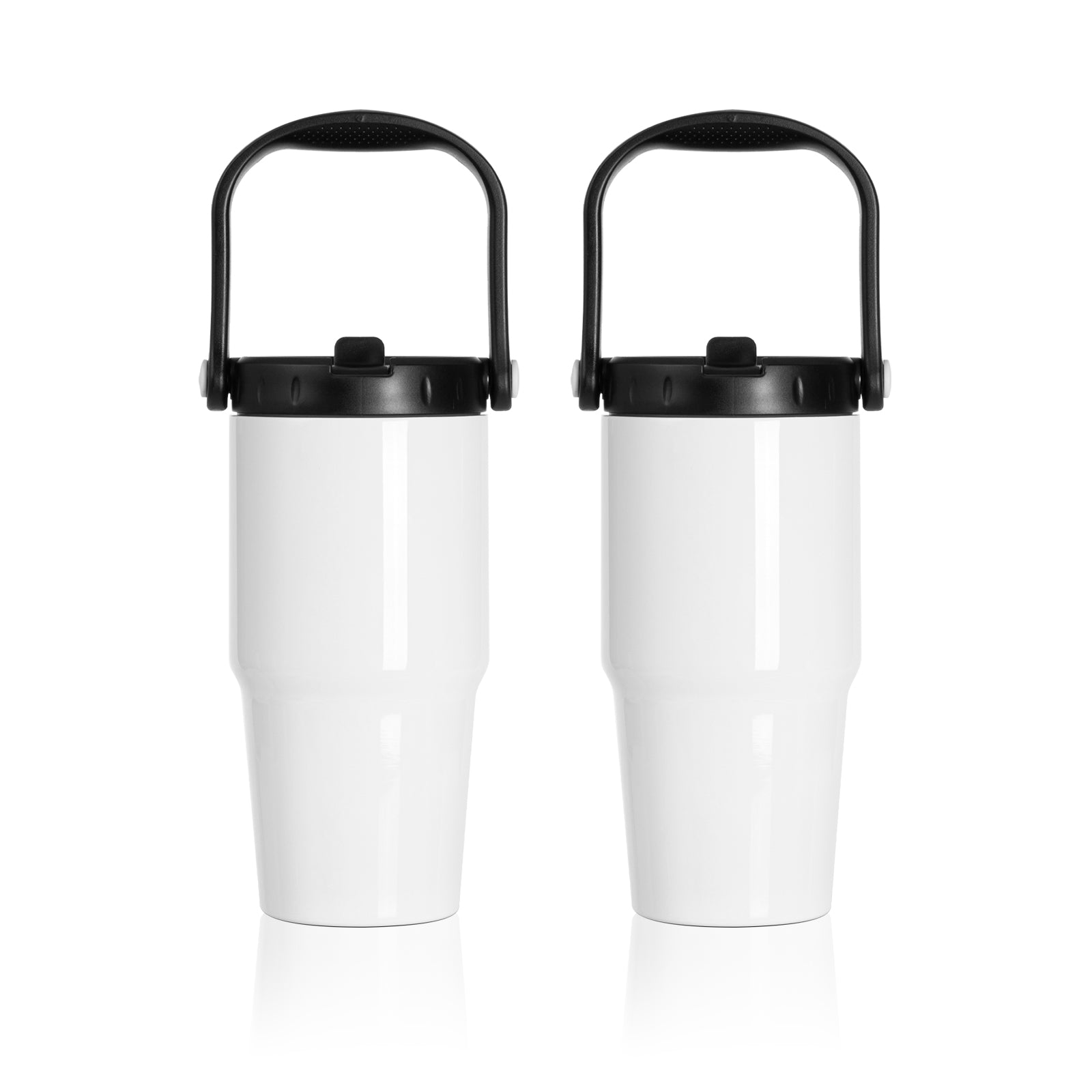 Sublimation Adventure Tumblers White With Large Handle Cap and Straw 20 OZ 8 Pack& 24 Pack & 48 Pack