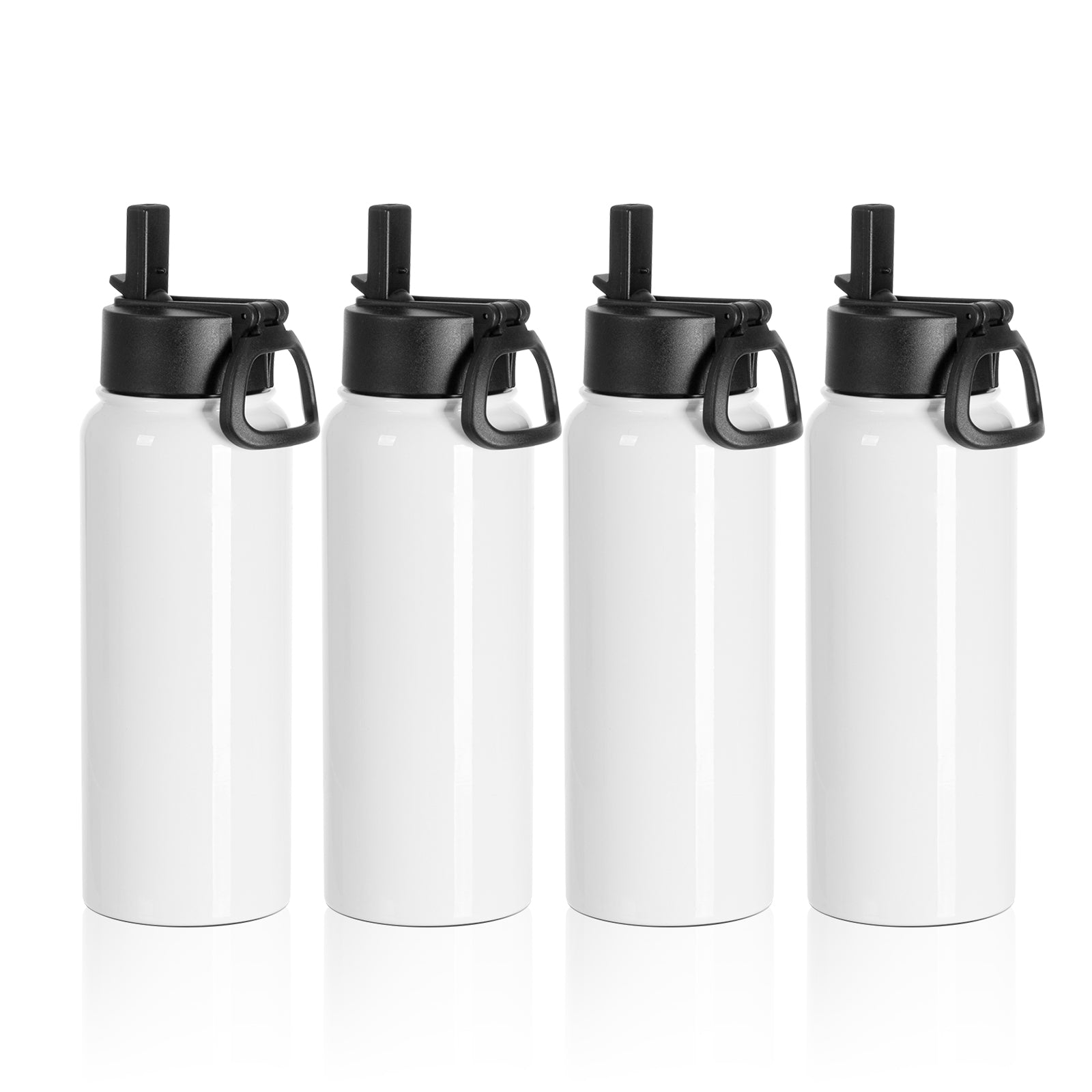 Whloesale 30 OZ Sublimation Sports Water Bottles Blanks Bulk with Wide Mouth Handle Cap and Straw 4 Pack & 24 Pack & 48 Pack
