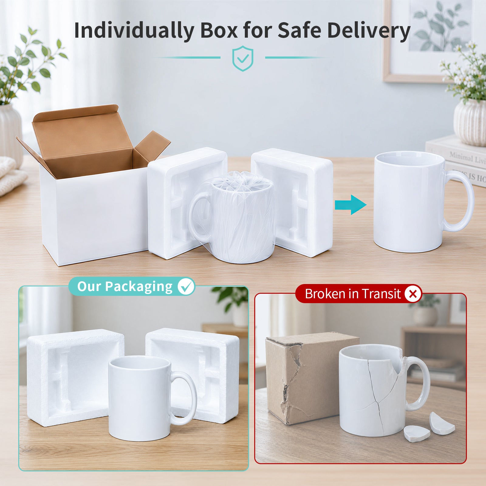 Sublimation Coffee Mugs 11 OZ with Individual White Box 36 Pack