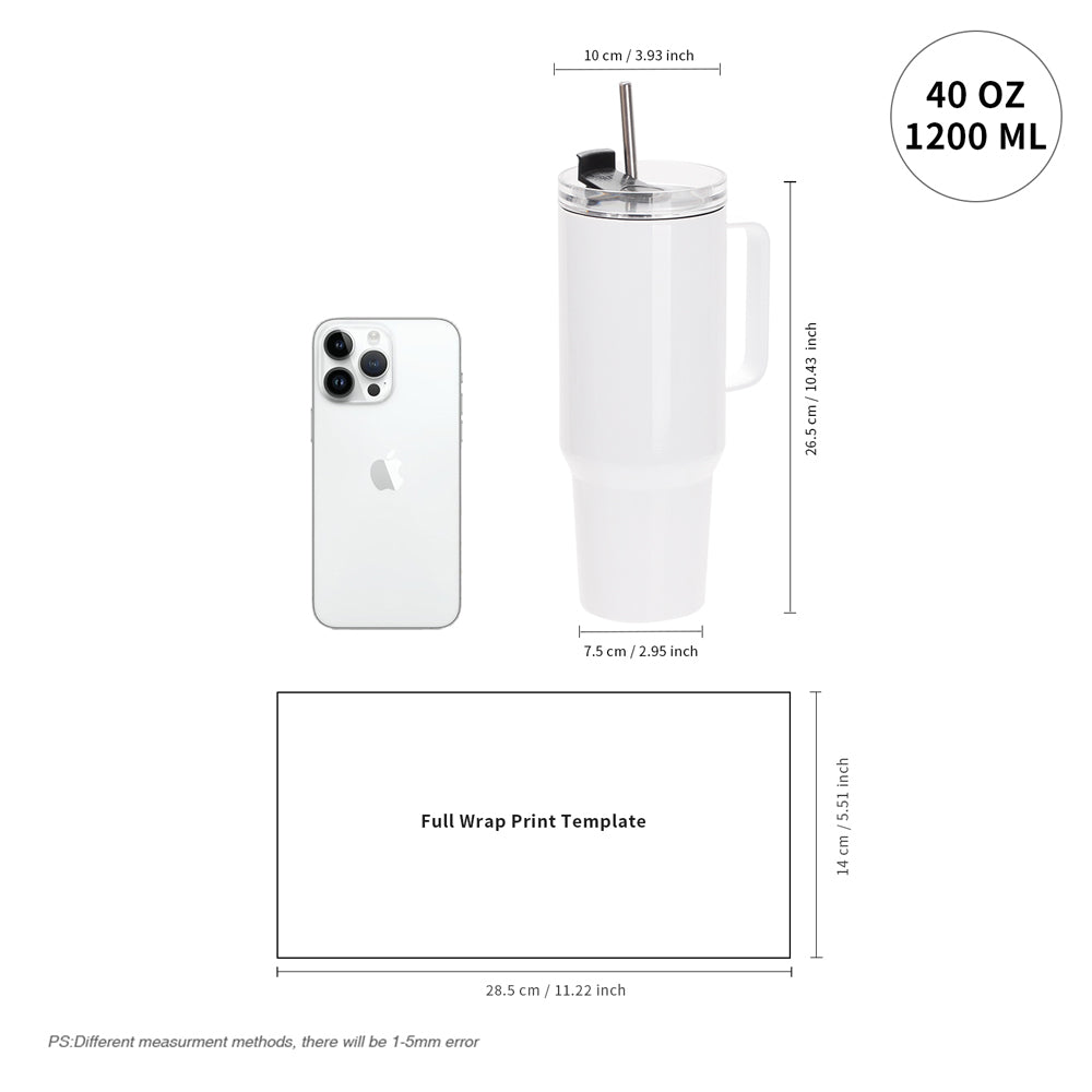 Wholesale 40 OZ Adventure Tumblers White With Metal Handle, Metal Straw & Swivel Lid 4 Pack & 12 Pack & 24 Pack