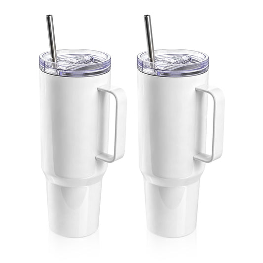 Wholesale 40 OZ Sublimation Tumblers with Printable Handle 2 Pack