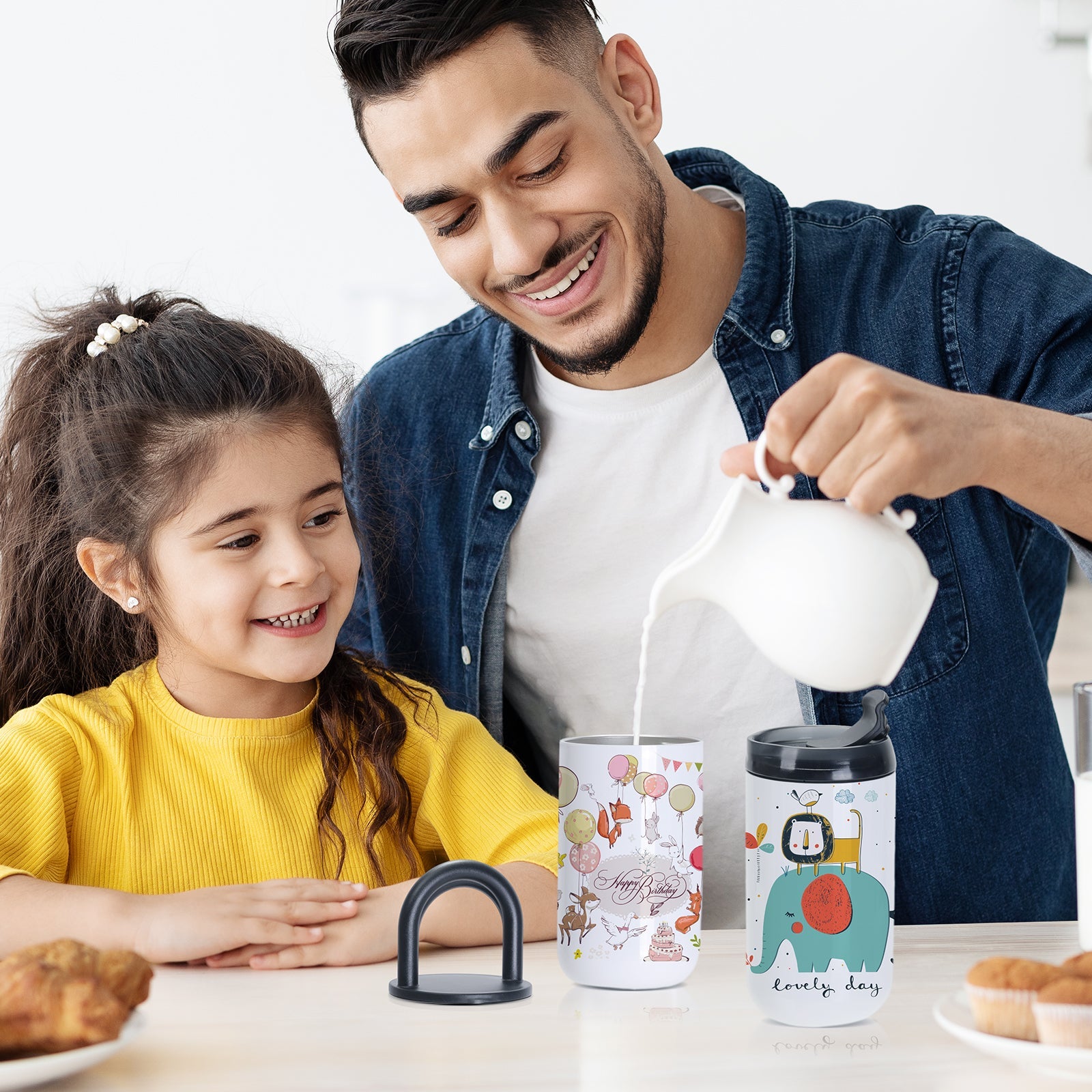 Wholesale 2 in 1 Sublimation Kids Tumbler Mug Stainless Steel White with 2 Lids 4 Pack & 24 Pack & 48 Pack