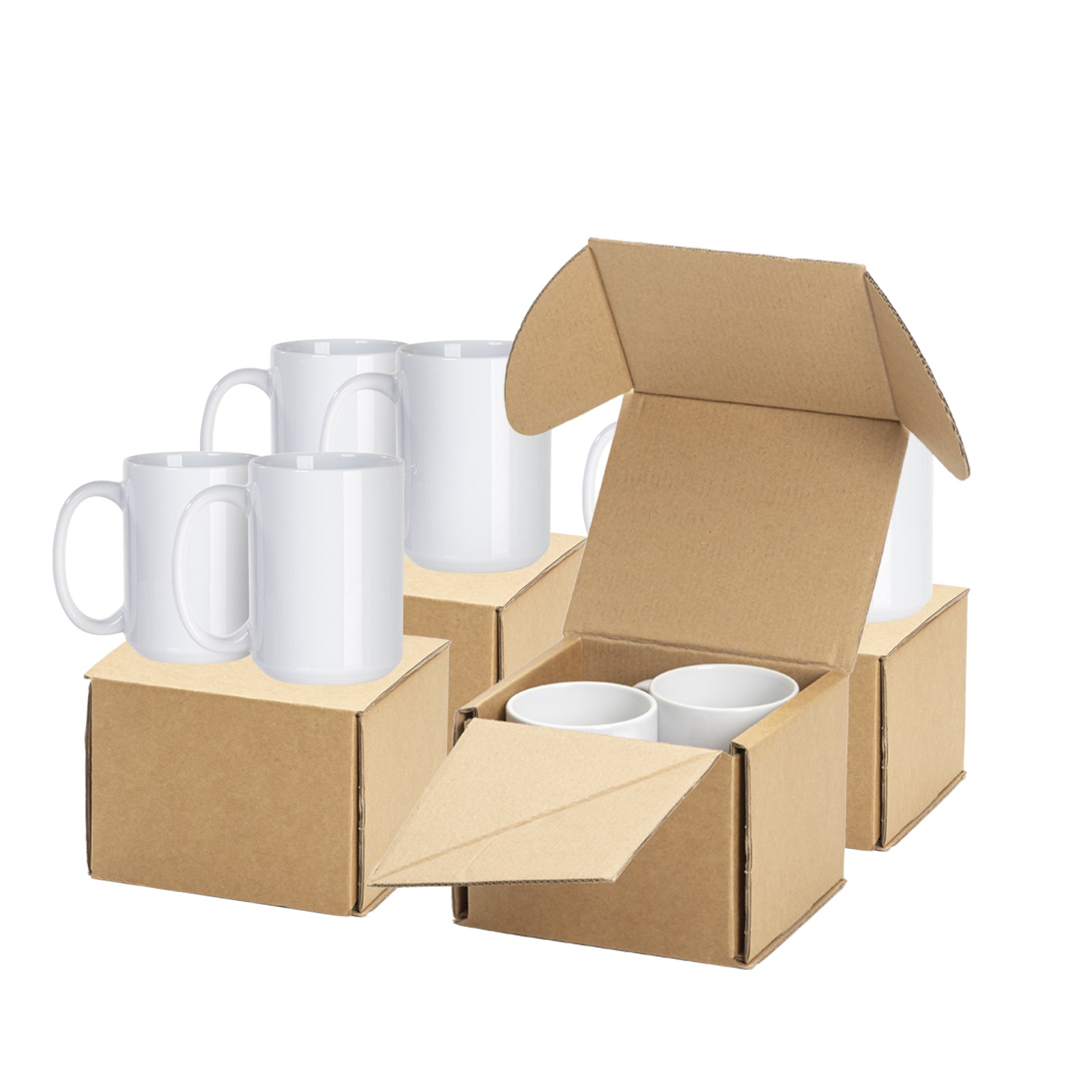 Wholesale Sublimation Mugs Blanks Ceramic Coffee Photo Mugs with Gift Set Box Bulk(11oz or 15oz) 8 Pack & 24 Pack