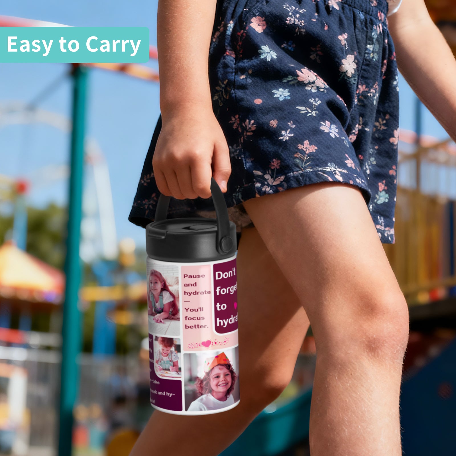 Wholesale 20 OZ 30 OZ Sublimation Straight Kids Tumblers Water Bottles with Flip Straw and Portalbe Handle 2 Pack & 8 Pack & 24 Pack