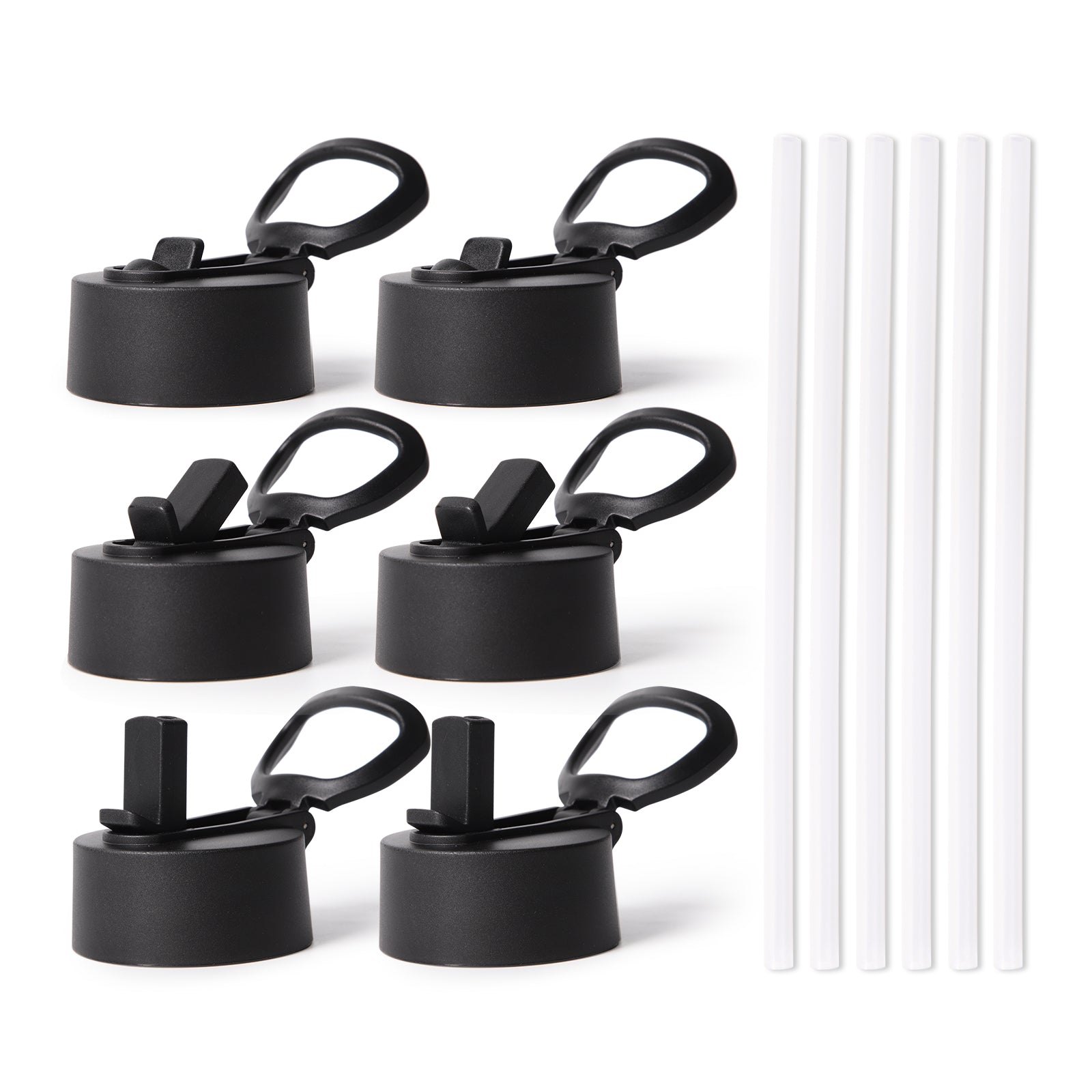 Replacement Sippy Up Plastic Lid with Straw and Handle for 17 OZ 25 OZ 30 OZ,18 OZ 22 OZ 32 OZ Sublimation Sports Water Bottles 6 PCS or 12 PCS