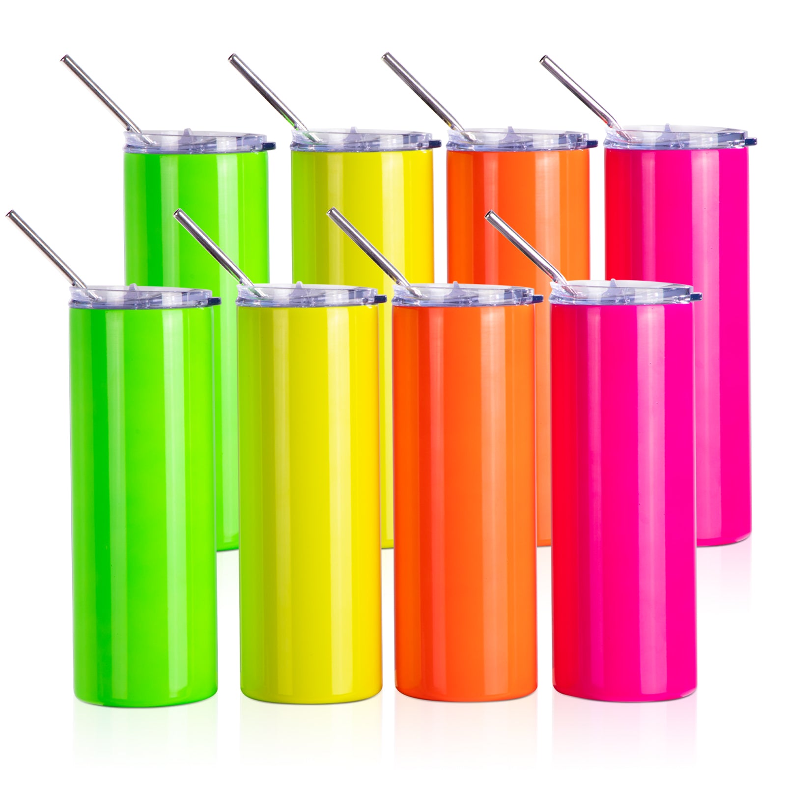 4 Pack Skinny Tumbler hot Multi color,20 oz