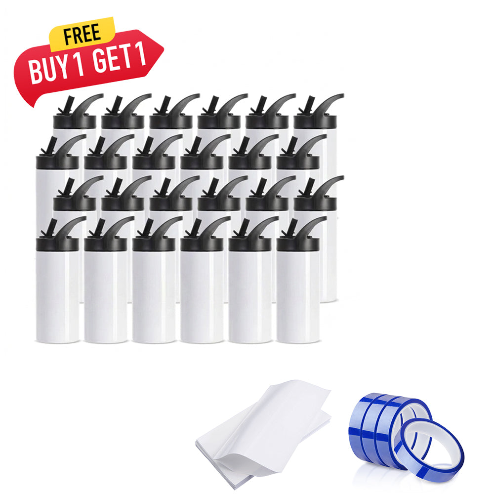 Sublimation Tumblers Sports Water Bottles 16 OZ with Straw 24 Pack