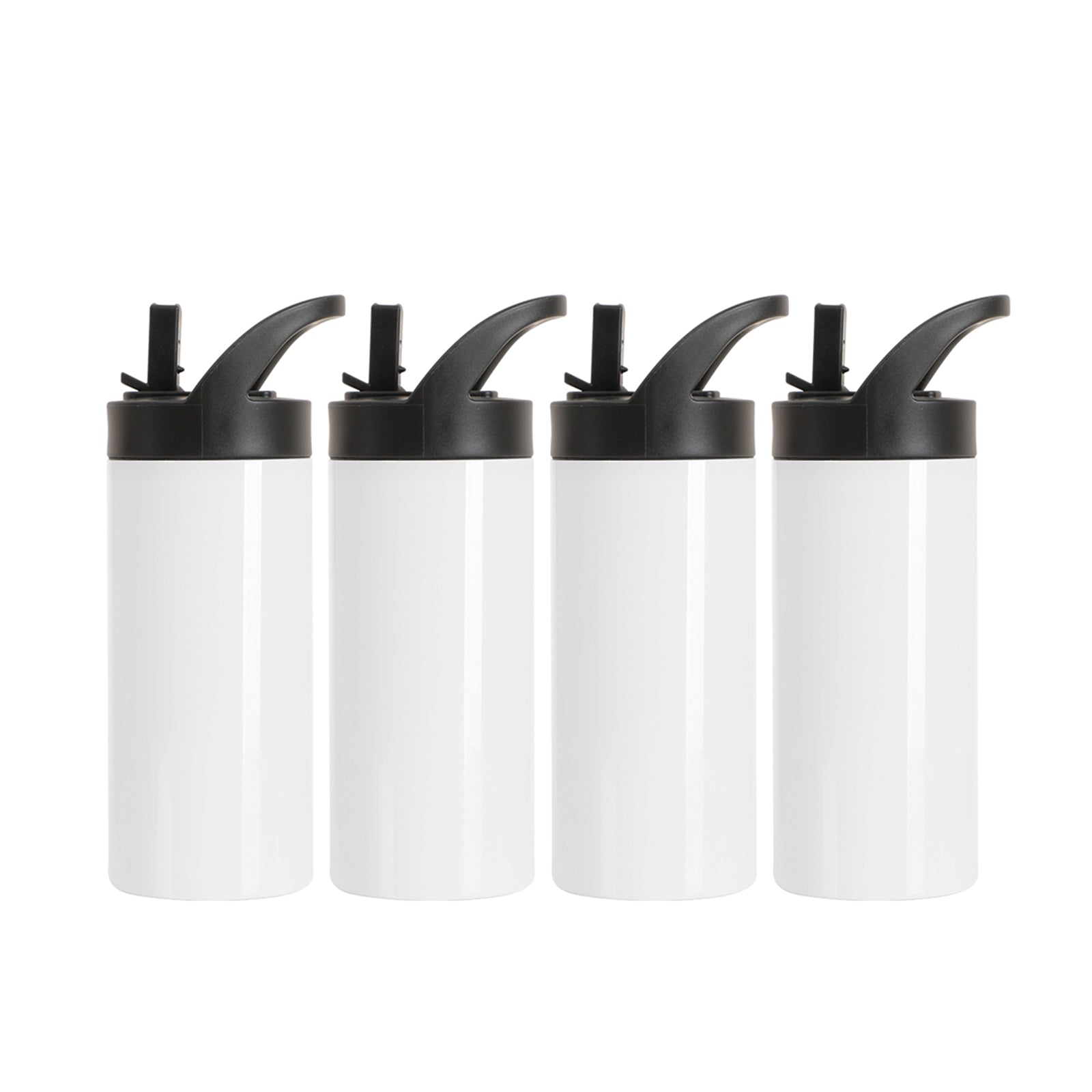 Wholesale 16 OZ Sublimation Skinny Tumbler Bottles White With Screw Handle Cap And Straw 4 Pack & 24 Pack & 48 Pack