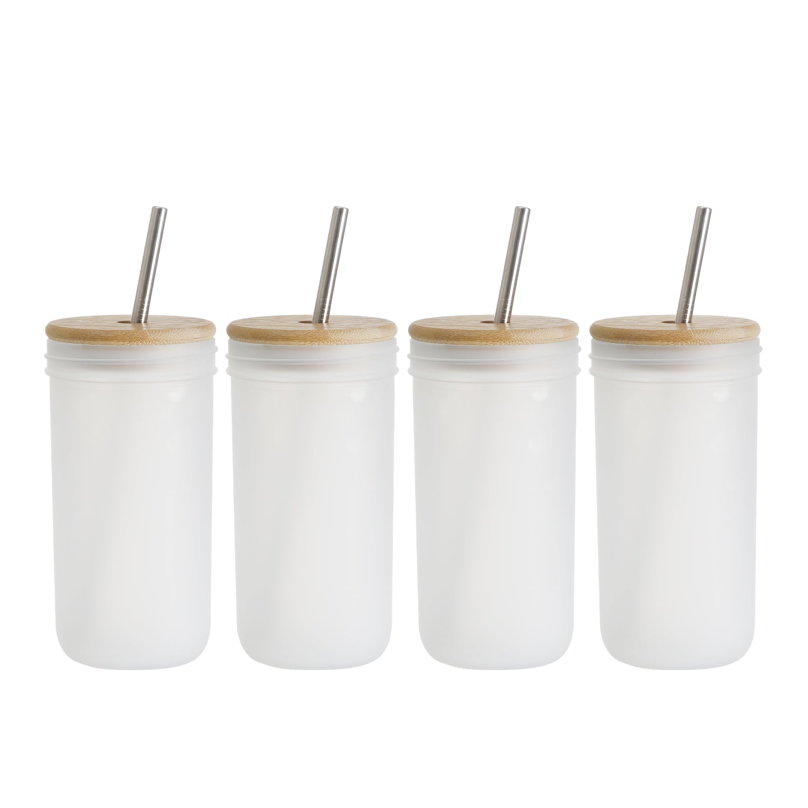 Sublimation Glass Tumbler with Bamboo Lid and Metal Straw 22 oz 4 Pack –  PYD LIFE