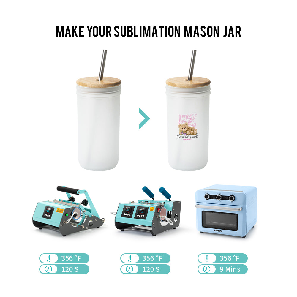 Sublimation Glass Tumbler with Bamboo Lid and Metal Straw 22 oz 4 Pack