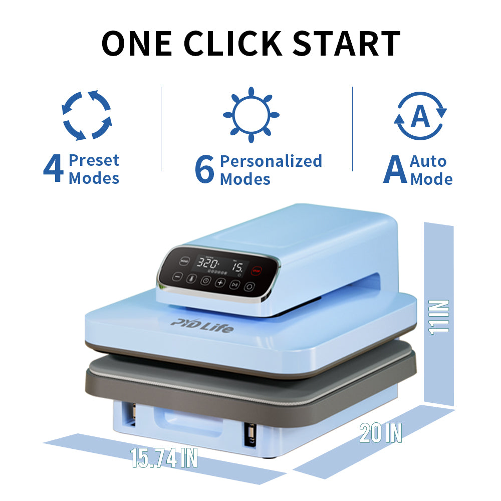 AUTO Heat Press 15x15 Inch Flat T Shirt Heat Press Machine for Heat Transfer Christmas Ornaments Tote Bag DTF HTV Vinyl