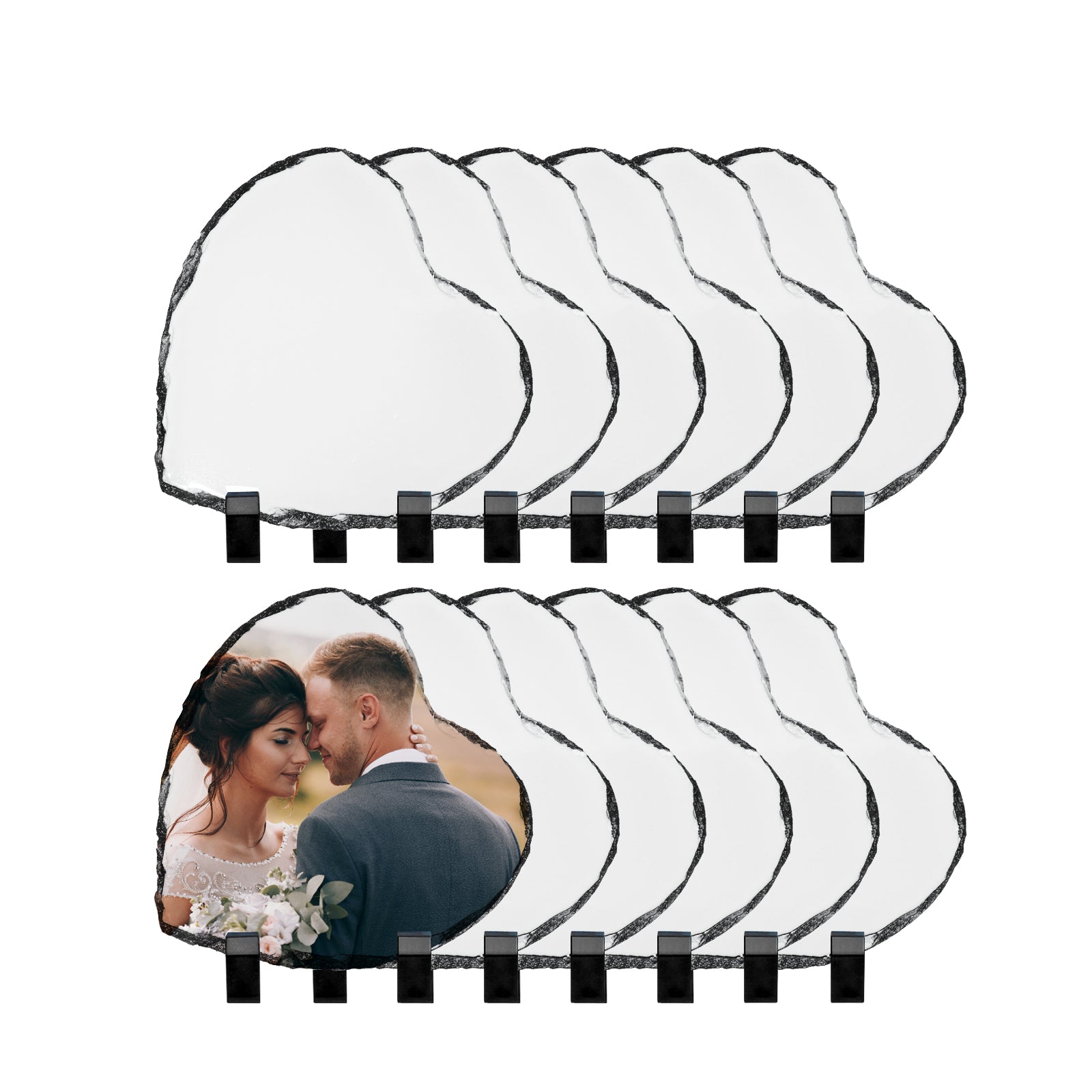 Wholesale Sublimation Photo Slates Rock Blanks Bulk Heart Shape 5.3 X 5.3 Inch 12 Pack & 48 Pack & 96 Pack
