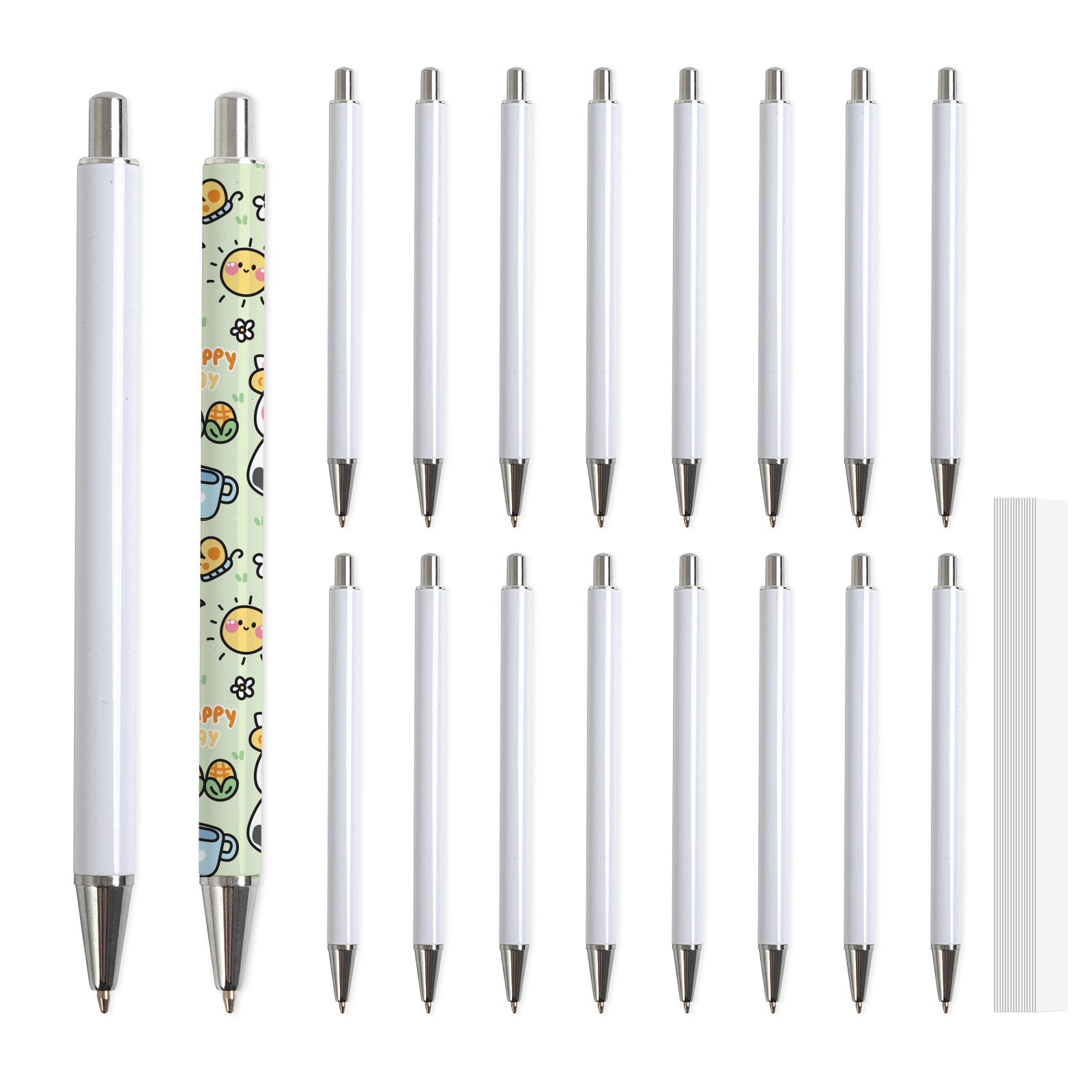 Pen Heat Press Machine Bundle With Sublimation Pens Blanks,Heat Tape,Wrapping Measuring Tool