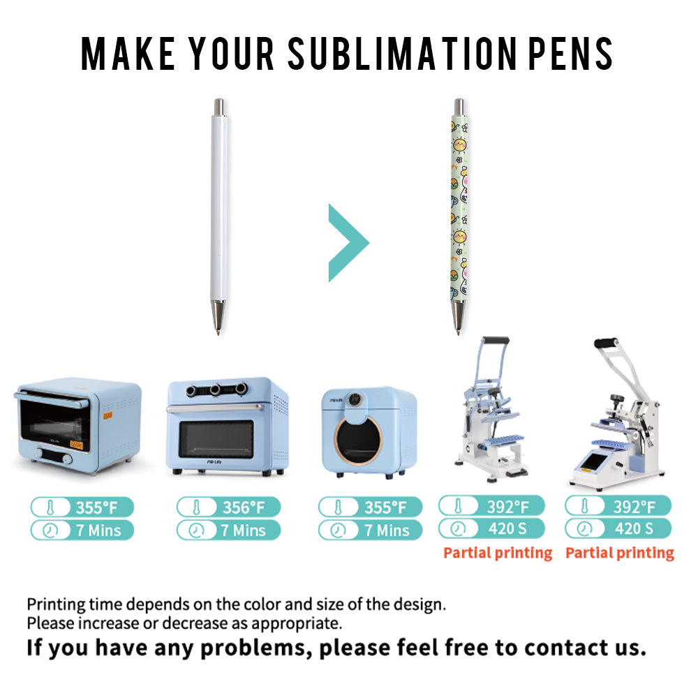 Wholesale Sublimation Pens Blanks No Clip Bulk for Pen Heat Press with 25 PCS Shrink Wrap Films 40 Pack & 60 Pacl & 120 Pack