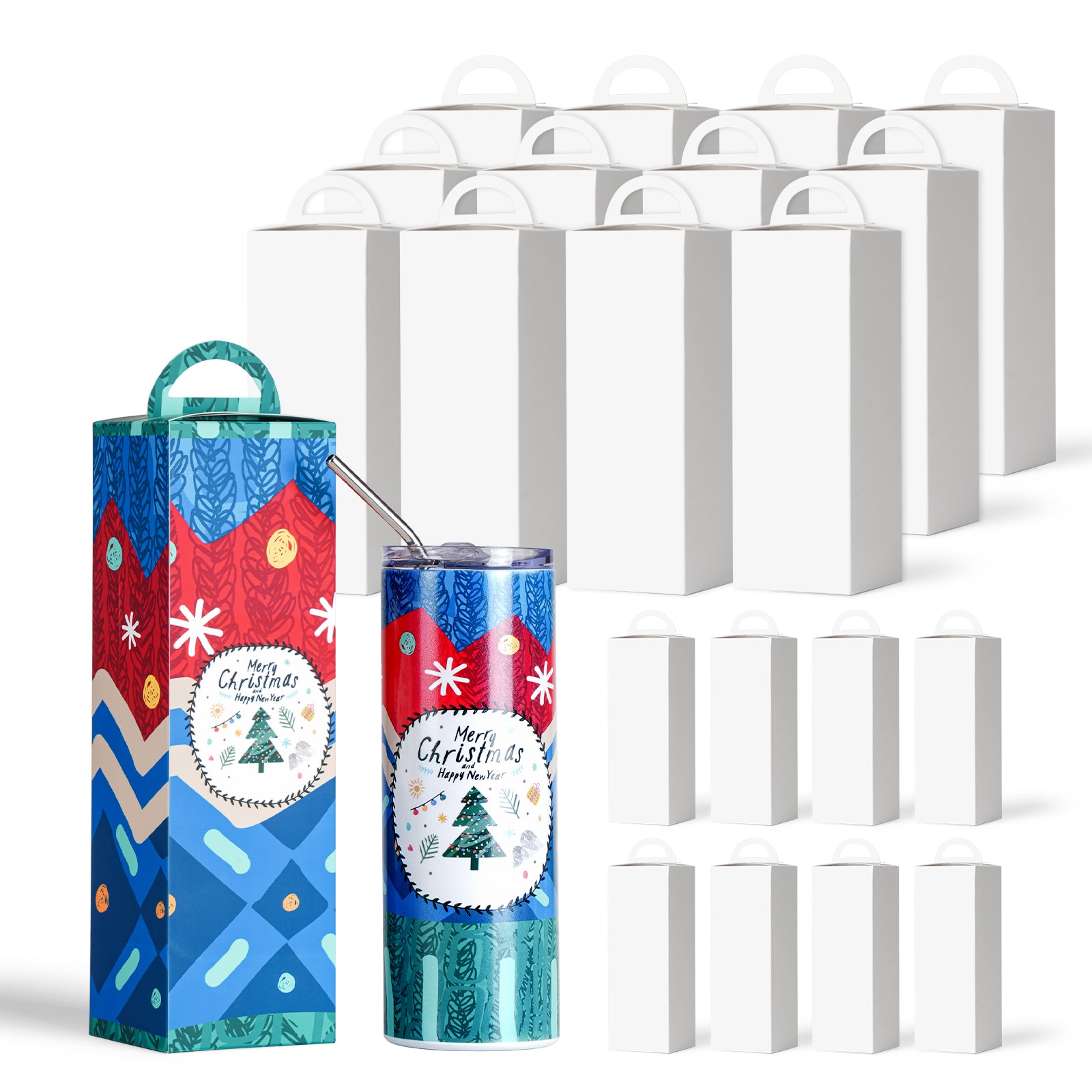 Sublimation Skinny Tumblers 20 OZ Gift Boxes Blanks Bulk 20 Pack