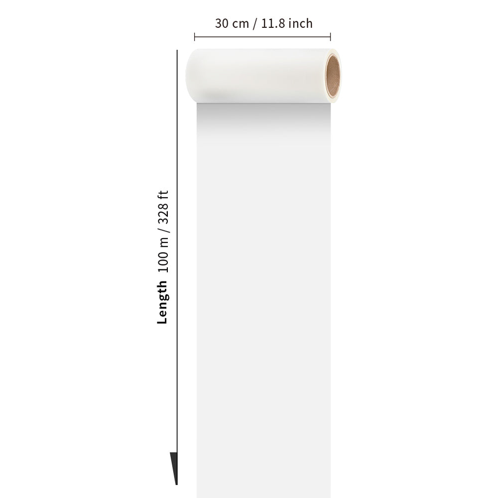 DTF Transfer Film Roll 11.8" x 328ft Matte Double Sided for Sublimation PET Heat Transfer Pretreat Sheets